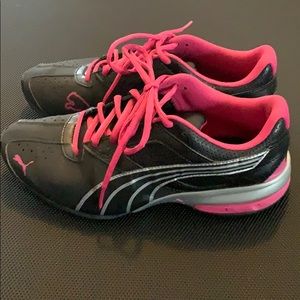 Women’s black and pink Puma Athletic Shoes
